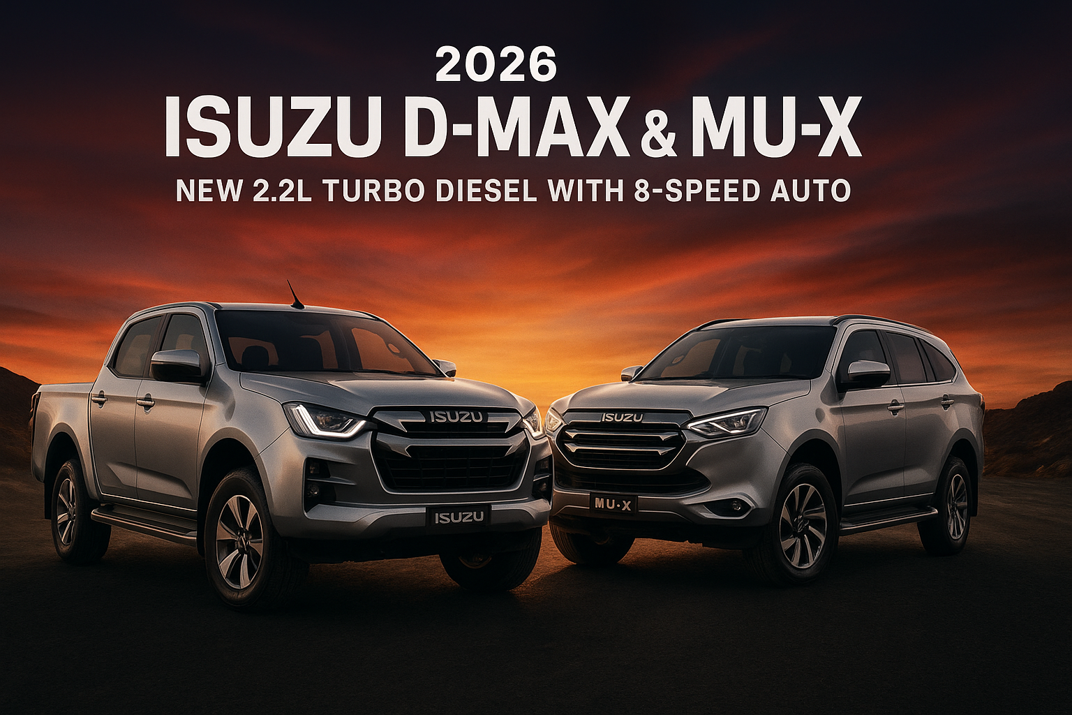 2026 Isuzu D-MAX & MU-X: Meet the New 2.2L Turbo Diesel with 8-Speed Auto